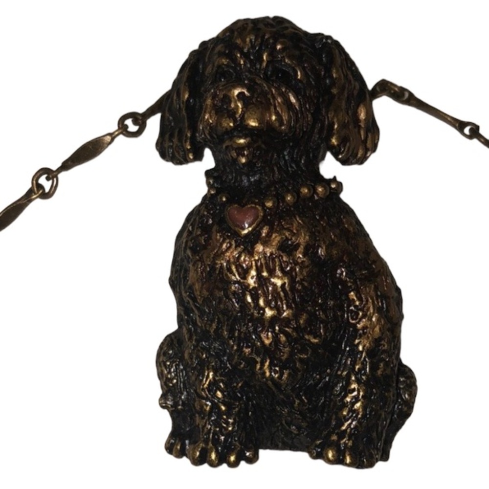 Bronze puppy pendant necklace